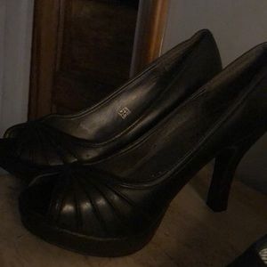 Peep toe high heels